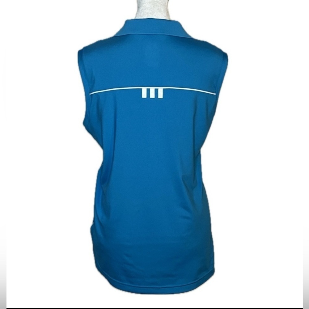 Adidas White & Gray & Teal Sleeveless Polo Shirt Bundle | Climalite | Size L - Picture 8 of 10